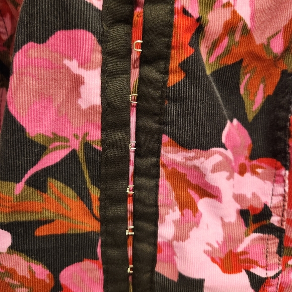 Free People Floral Pink and Black Cropped Corset Top - Picture 4 of 5